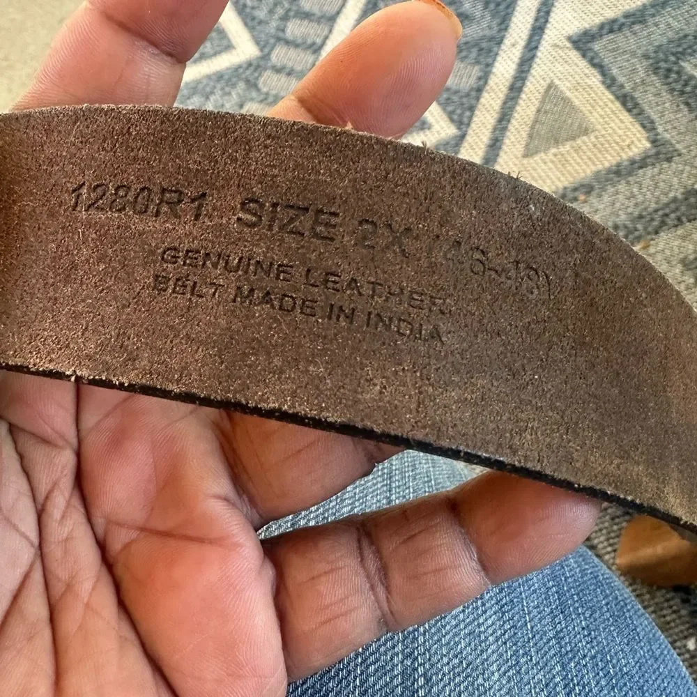 Chocolate Genuine Leather Heavy Duty Belt 2x(46-48)